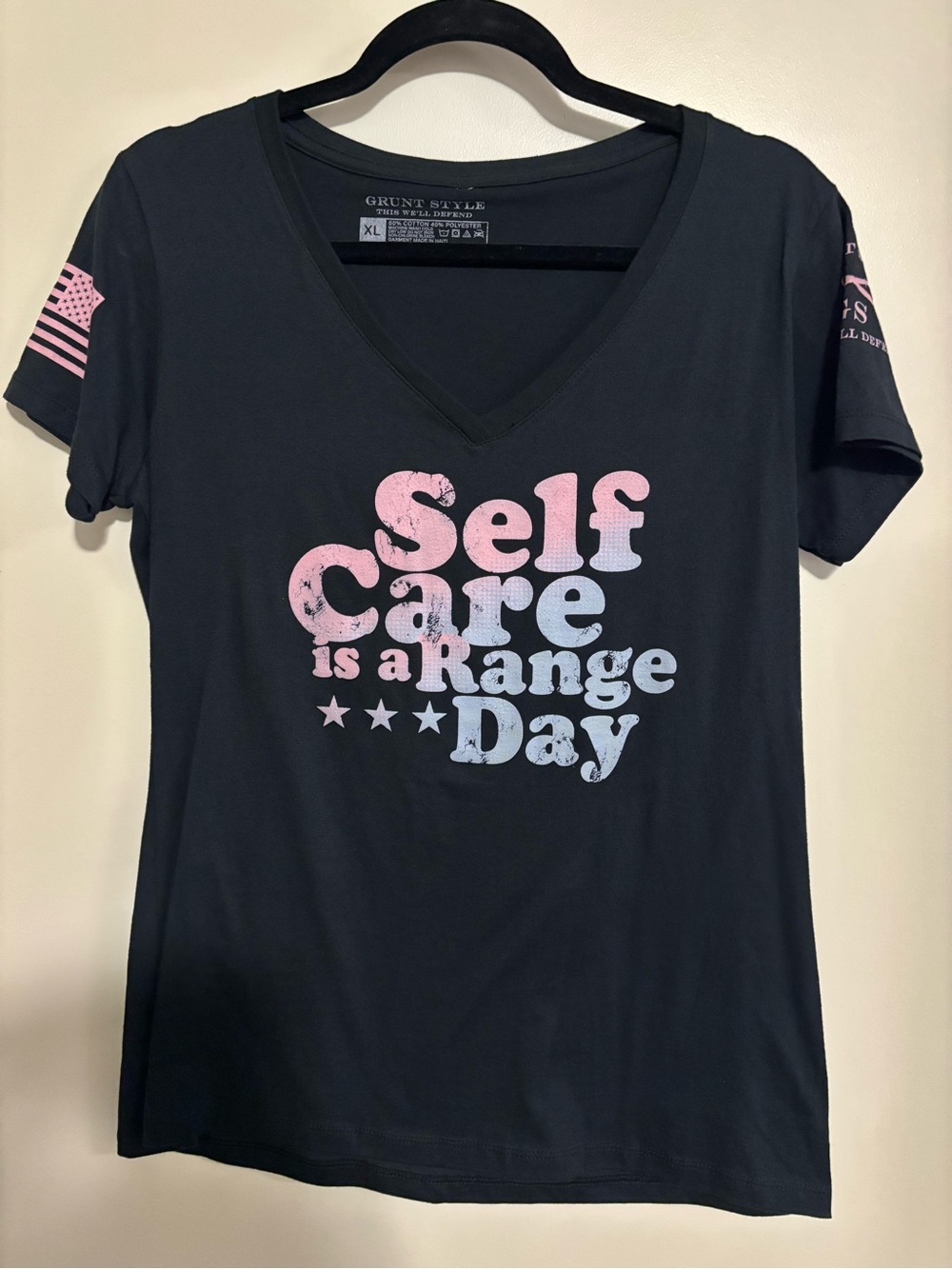 Grunt Style Ladies Self Care V neck T shirt